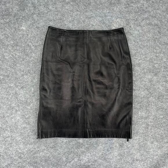 Vintage Italian Leather Skirt Size Medium - Picture 2 of 7
